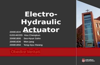 Electro-Hydraulic Actuator 20081834 Yooseok Jeong G20140355 Hou Chengkun 20081800 Seo-Hyun Sohn 20081830 Won Jang 20081850 Yong-Gyu Hwang.