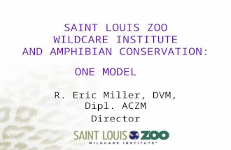 SAINT LOUIS ZOO WILDCARE INSTITUTE AND AMPHIBIAN CONSERVATION: ONE MODEL R. Eric Miller, DVM, Dipl. ACZM Director.