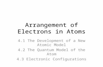Arrangement of Electrons in Atoms 4.1 The Development of a New Atomic Model 4.2 The Quantum Model of the Atom 4.3 Electronic Configurations.