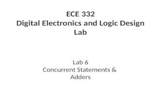 ECE 332 Digital Electronics and Logic Design Lab Lab 6 Concurrent Statements & Adders.