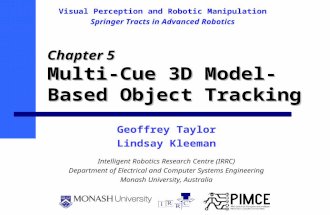 Chapter 5 Multi-Cue 3D Model- Based Object Tracking Geoffrey Taylor Lindsay Kleeman Intelligent Robotics Research Centre (IRRC) Department of Electrical.