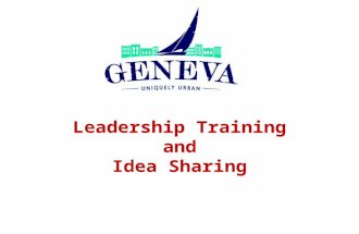 Leadership Training and Idea Sharing. Running Effective Meetings.