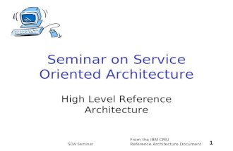 From the IBM CMU Reference Architecture Document 1 SOA Seminar Seminar on Service Oriented Architecture High Level Reference Architecture.