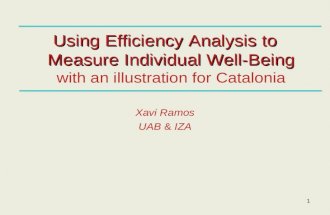 1 Using Efficiency Analysis to Measure Individual Well-Being Using Efficiency Analysis to Measure Individual Well-Being with an illustration for Catalonia.