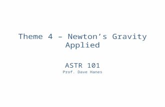 Theme 4 – Newton’s Gravity Applied ASTR 101 Prof. Dave Hanes.