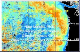 Climate Change Impacts on Puget Sound Nate Mantua, Ph.D. University of Washington Climate Impacts Group School of Aquatic and Fishery Sciences July 29,
