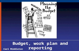 Budget, work plan and reporting Carl Middleton. Budgeting Total budget available is up to US$15,000 Up to US$7,500 is offered as an honorarium for the.