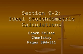 Section 9-2: Ideal Stoichiometric Calculations Coach Kelsoe Chemistry Pages 304–311.