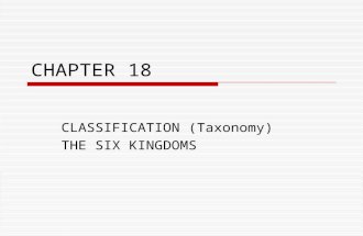 CHAPTER 18 CLASSIFICATION (Taxonomy) THE SIX KINGDOMS.