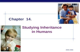 AP Biology 2005-2006 Chapter 14. Studying Inheritance in Humans.
