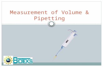 Measurement of Volume & Pipetting. Definitions Volume: the space a substance occupies. Graduated cylinders: cylindrical vessel that can house a higher.