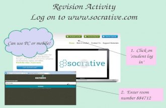 Revision Activity Log on to  1. Click on ‘student log in’ 2. Enter room number 884712 Can use PC or mobile!