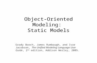 Object-Oriented Modeling: Static Models Grady Booch, James Rumbaugh, and Ivar Jacobson, The Unified Modeling Language User Guide, 2 nd edition, Addison.