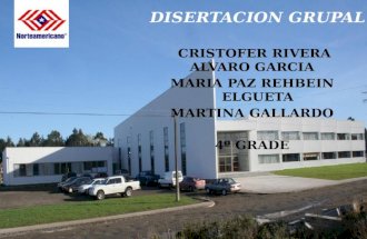 CRISTOFER RIVERA ALVARO GARCIA MARIA PAZ REHBEIN ELGUETA MARTINA GALLARDO 4º GRADE DISERTACION GRUPAL.