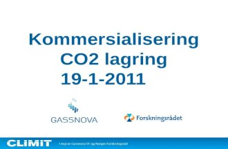 Kommersialisering CO2 lagring 19-1-2011