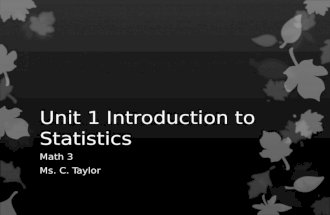 Unit 1 Introduction to Statistics
