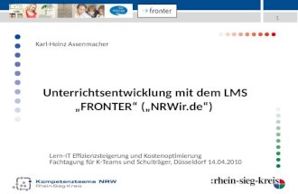 Unterrichtsentwicklung mit dem LMS „FRONTER“ („NRWir.de“)