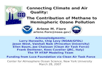 Connecting Climate and Air Quality: The Contribution of Methane to Hemispheric Ozone Pollution