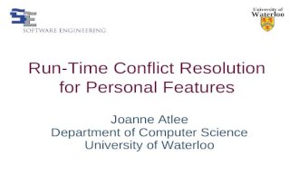 Run-Time Conflict Resolution for Personal Features