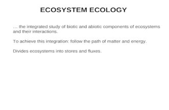 ECOSYSTEM ECOLOGY