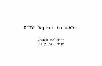 RITC Report to  AdCom