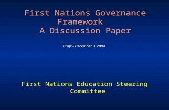 First Nations Governance Framework   A Discussion Paper Draft – December 3, 2004