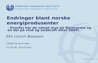Endringer blant norske energiprodusenter