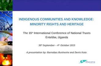 INDIGENOUS COMMUNITIES AND KNOWLEDGE:  MINORITY RIGHTS AND HERITAGE