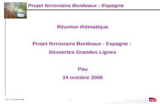 Réunion thématique Projet ferroviaire Bordeaux - Espagne :  Dessertes Grandes Lignes Pau
