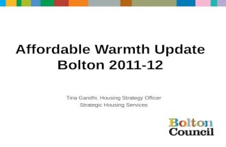 Affordable Warmth Update Bolton 2011-12