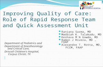 Improving Quality of Care: Role of Rapid Response Team and Quick Assessment Unit