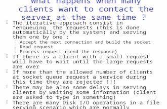 What happens when many clients want to contact the server at the same time ?