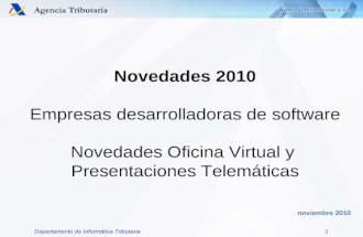 Novedades 2010 Empresas desarrolladoras de software Novedades Oficina Virtual y
