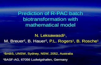 Prediction of R-PAC batch biotransformation with mathematical model