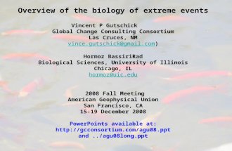 Overview of the biology of extreme events Vincent P Gutschick