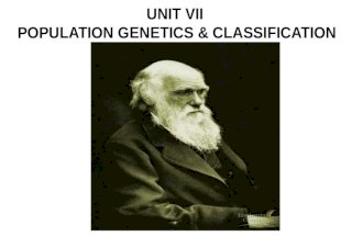 UNIT VII  POPULATION GENETICS & CLASSIFICATION