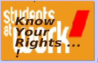 Know Your Rights ...! Info-Veranstaltung