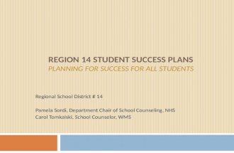Region 14 Student Success Plans Planning for success for all students