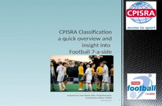 CPISRA Classification a quick overview and insight  into  Football 7-a-side