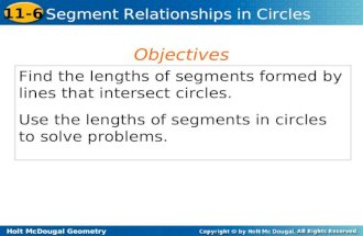 Find the lengths of segments formed by lines that intersect circles.