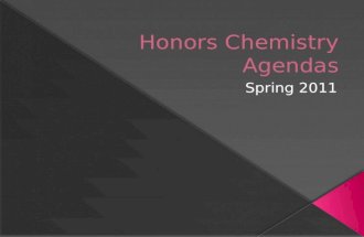 Honors Chemistry Agendas