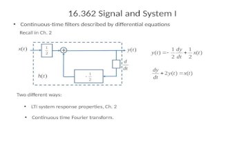 Continuous-time filters described by differential equations