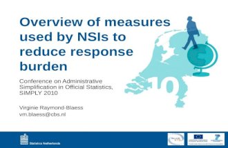 Overview of measures used by NSIs to reduce response burden