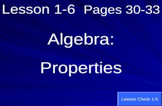 Lesson 1-6   Pages 30-33