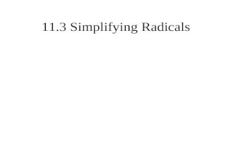 11.3 Simplifying Radicals