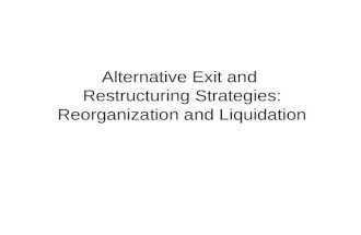 Alternative Exit and  Restructuring Strategies: Reorganization and Liquidation