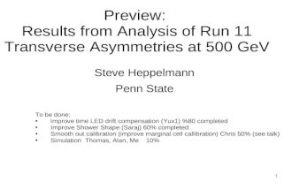 Preview:  Results from Analysis of Run 11 Transverse Asymmetries at 500 GeV