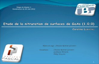 Etude de la nitruration de surfaces de GaAs (1,0,0)