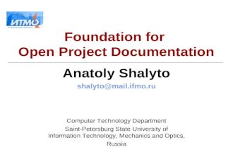 Foundation for  Open Project Documentation
