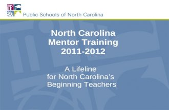 North Carolina  Mentor Training  2011-2012